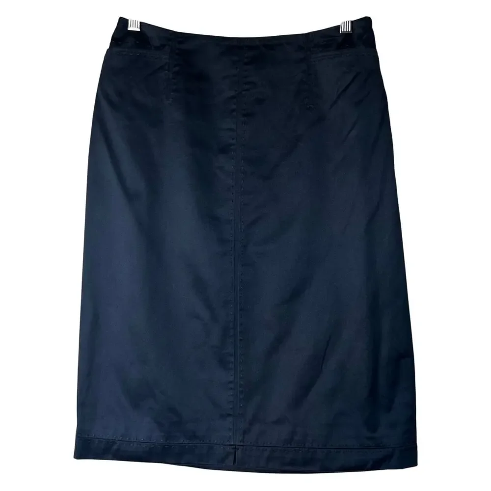 Chado Ralph Rucci‎ Skirt Size 8 Vintage Navy Straight Pencil Y2K 90s Made in USA